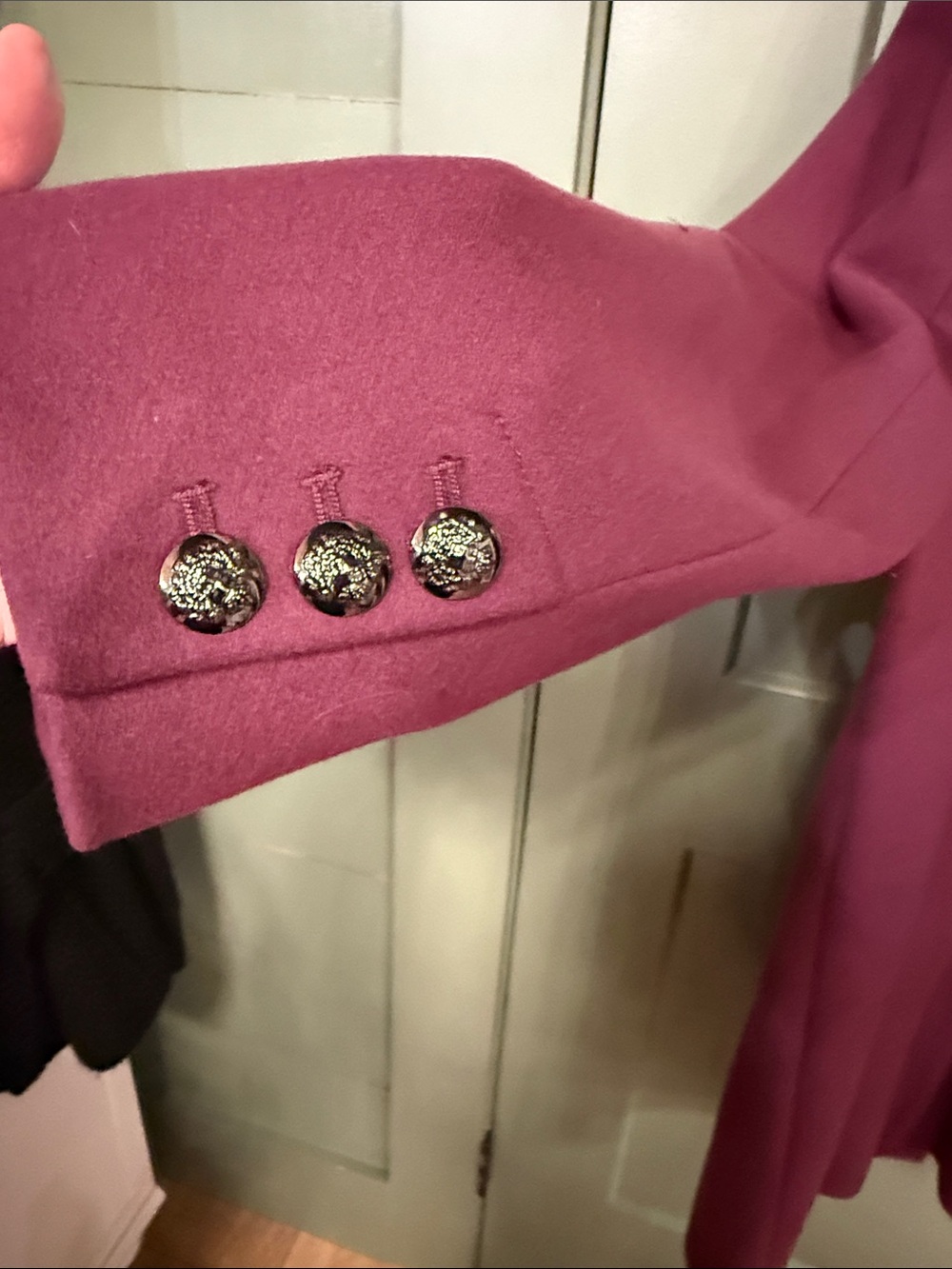 White House Black Market Raspberry Single-Breasted Wool Blend Coat - Picture 4 of 7